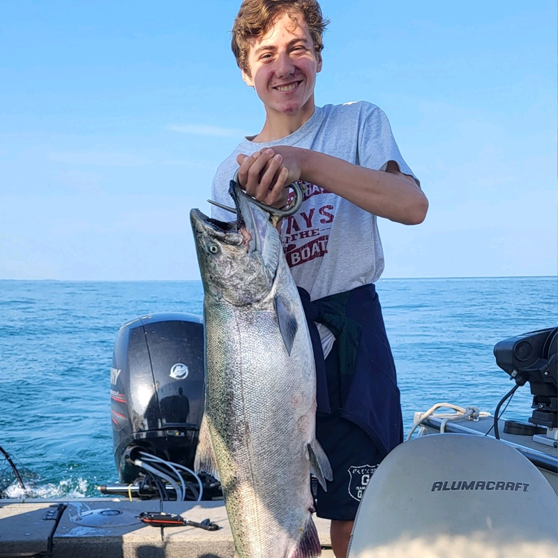 boy with fish